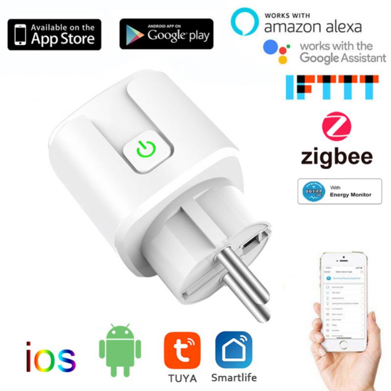 Zigbee 3.0 Tuya Ʈ ÷ 20A EU Ʈ ,  ͸  Alexa Google Home Yandex   7